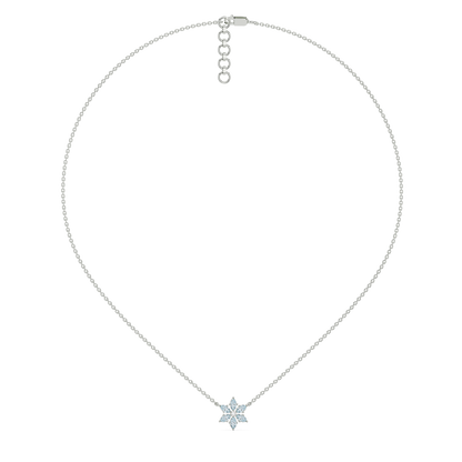 Snowflake Pendant - 925 Sterling Silver Lab Grown Diamond Necklace