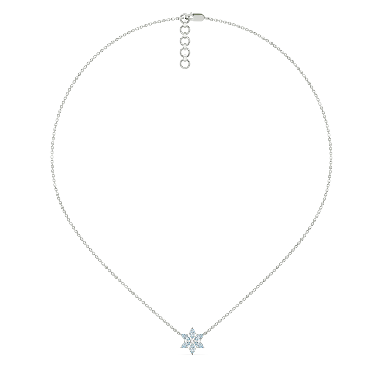 Snowflake Pendant - 925 Sterling Silver Lab Grown Diamond Necklace