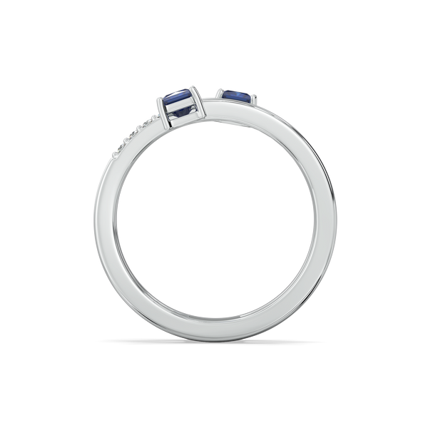 Spiral Blue Sapphire Lab Grown Diamond Cocktail Ring for Women