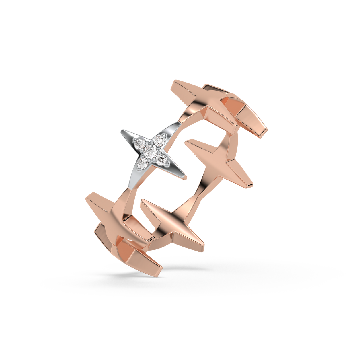 Starlight Band Ring-18kt Rose Gold Vermeil Lab Grown Diamond Ring