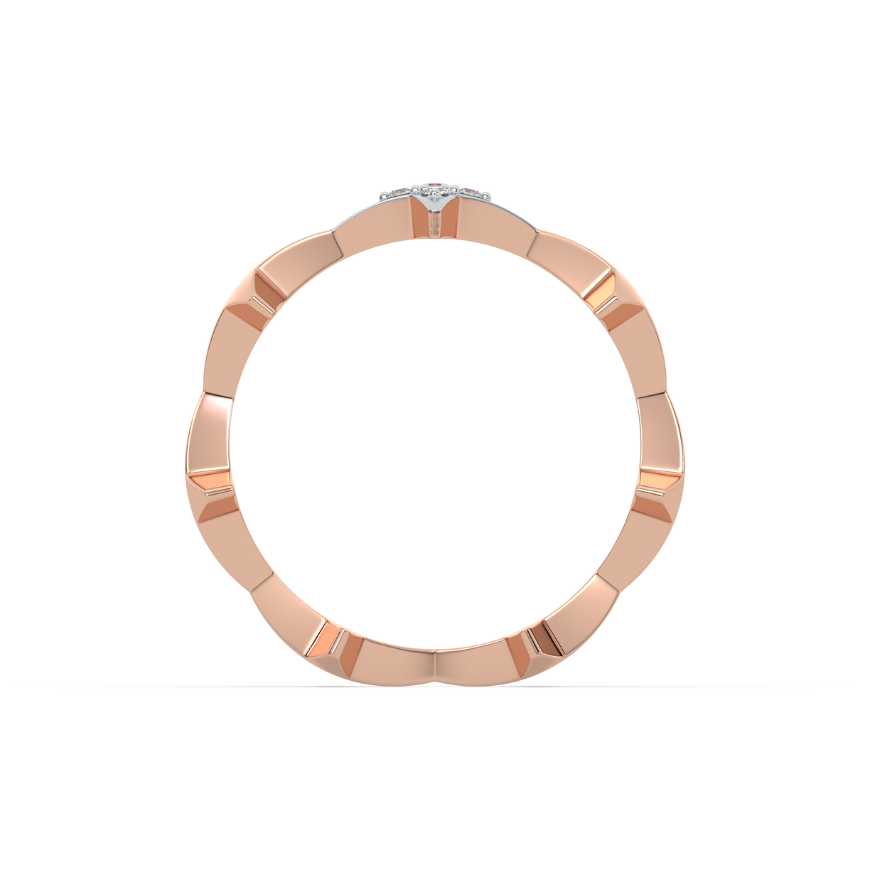 Starlight Band Ring-18kt Rose Gold Vermeil Lab Grown Diamond Ring