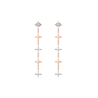 Starlight Shoulder Duster - 18kt Rose Gold Vermeil Lab Grown Diamond Earrings