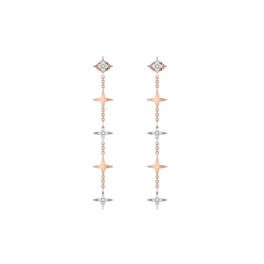 Starlight Shoulder Duster - 18kt Rose Gold Vermeil Lab Grown Diamond Earrings