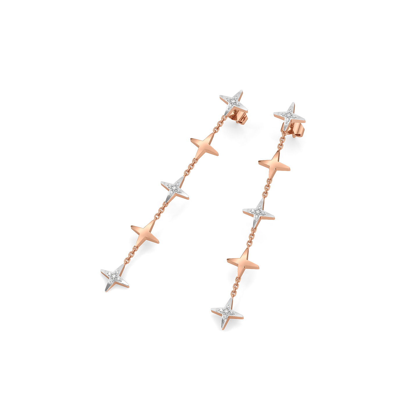 Starlight Shoulder Duster - 18kt Rose Gold Vermeil Lab Grown Diamond Earrings
