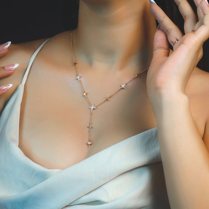 Starlight Sparkle Chain -18kt Rose Vermeil Lab Grown Diamond Necklace