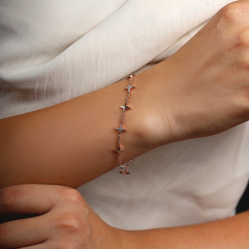 Starlight Station Bracelet - 18kt Rose Gold Vermeil Lab Grown Diamond 1