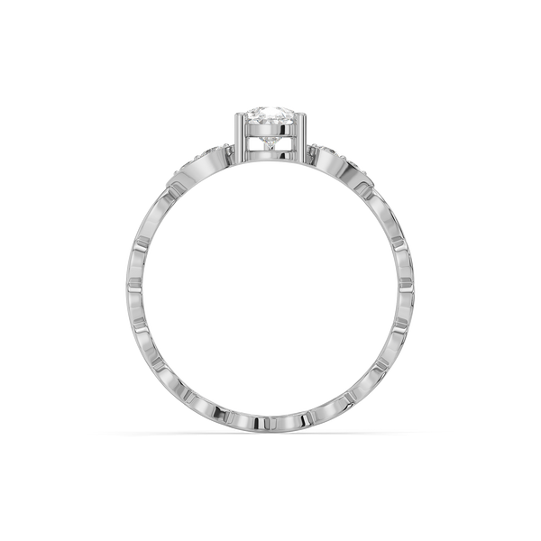 Sway in Pear Pure Gold Lab Diamond Solitaire Ring - Top View