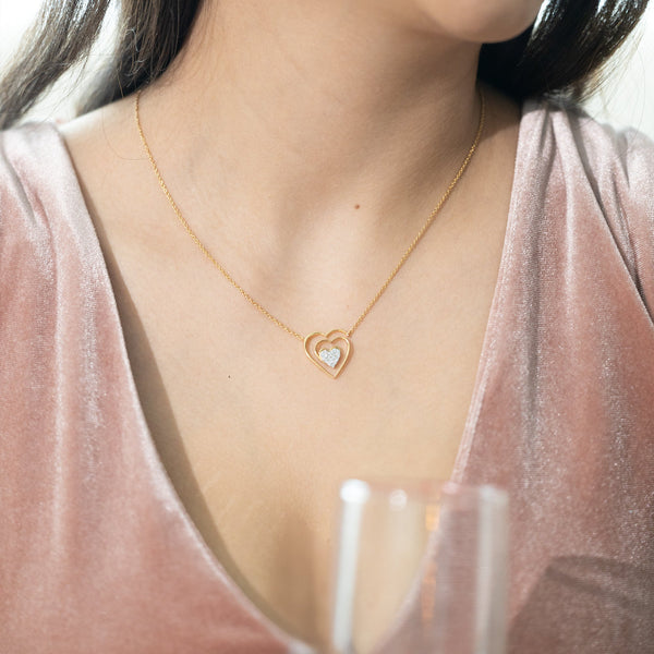 Timeless Loop Lab Grown Diamond Heart Necklace - Lukson 