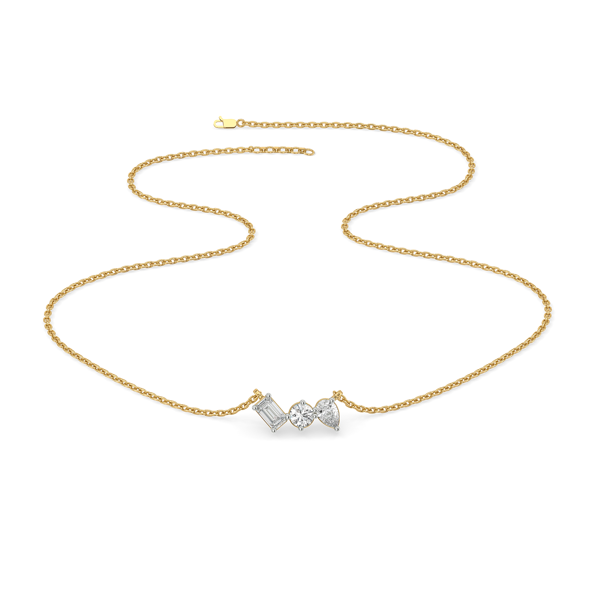 Toi et Moi - 18kt Gold Vermeil Lab Grown Diamond Necklace