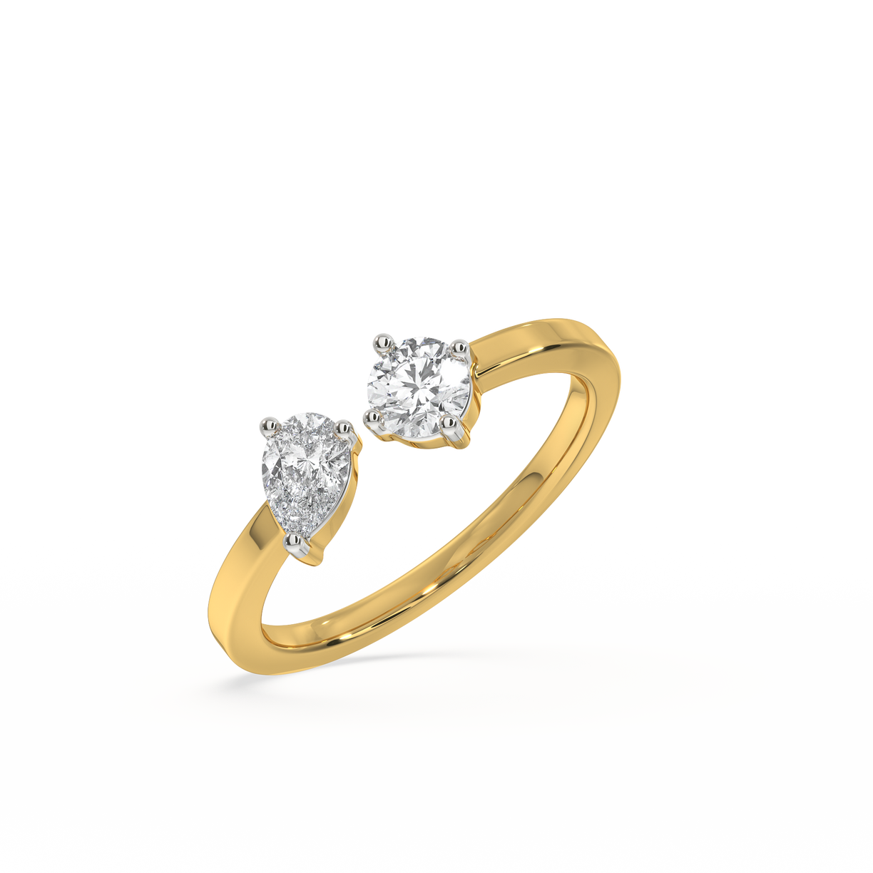 Toi et Moi Ring - 18kt Gold Vermeil Lab Grown Diamond