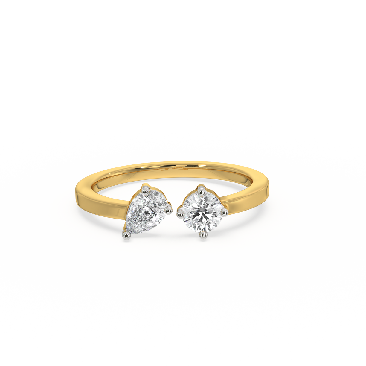 Toi et Moi Ring - 18kt Gold Vermeil Lab Grown Diamond