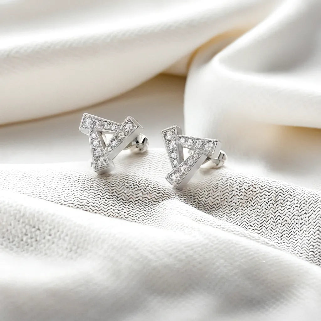 Triad Studs - 925 sterling silver Lab Grown Diamond Earrings