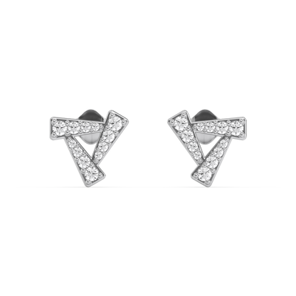 Triad Studs - 925 sterling silver Lab Grown Diamond Earrings