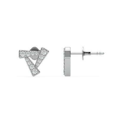 Triad Studs - 925 sterling silver Lab Grown Diamond Earrings