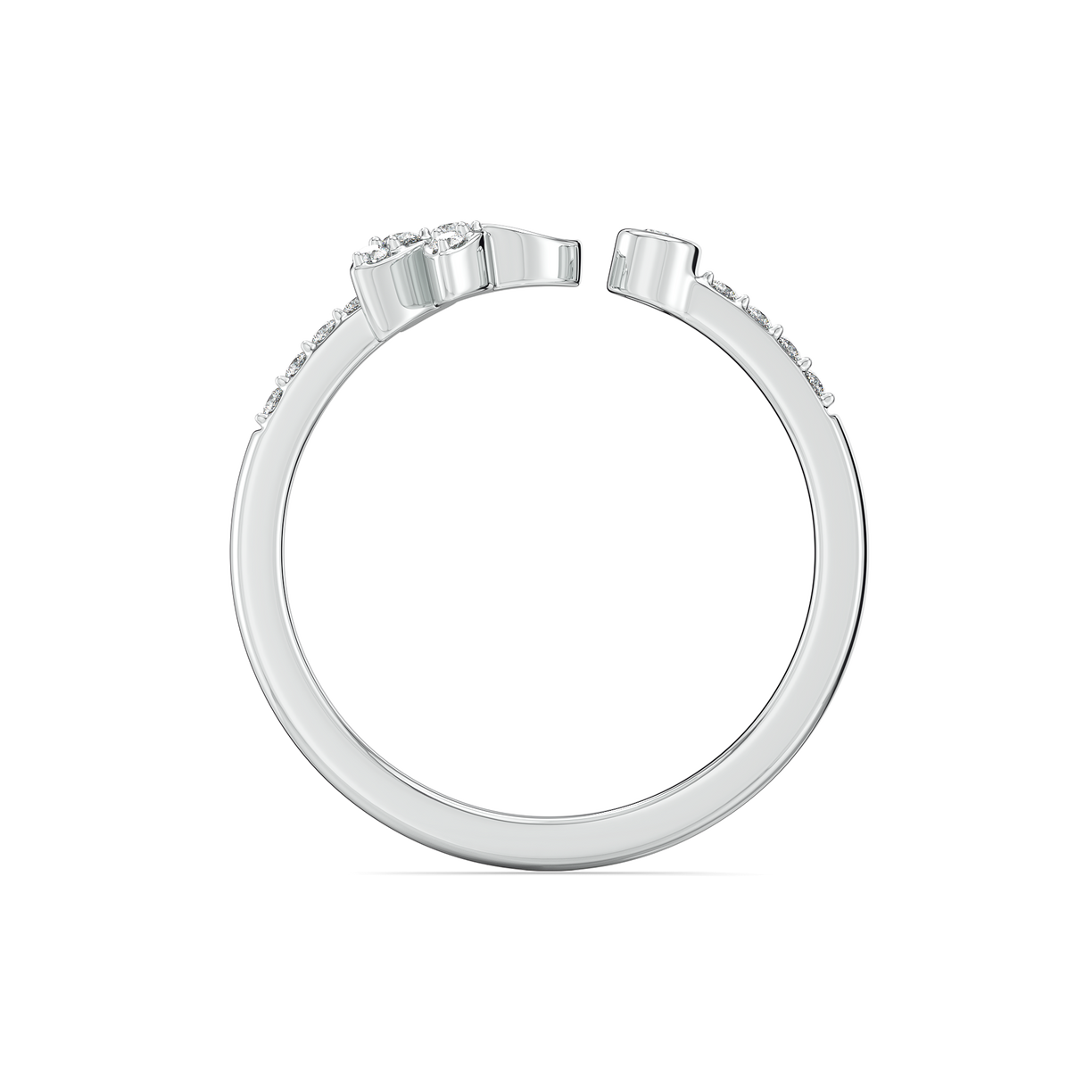  Turquiose Butterfly Open Top Ring-925 Sterling Silver Lab Grown Diamond Ring