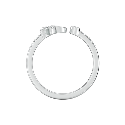  Turquiose Butterfly Open Top Ring-925 Sterling Silver Lab Grown Diamond Ring