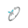 Lukson Turquoise Butterfly Lab Grown Diamond Ring