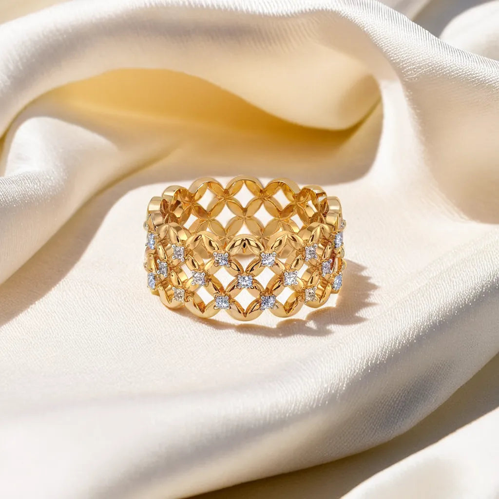 Twilight Cocktail Ring-18kt Gold Vermeil Lab Grown Diamond Ring