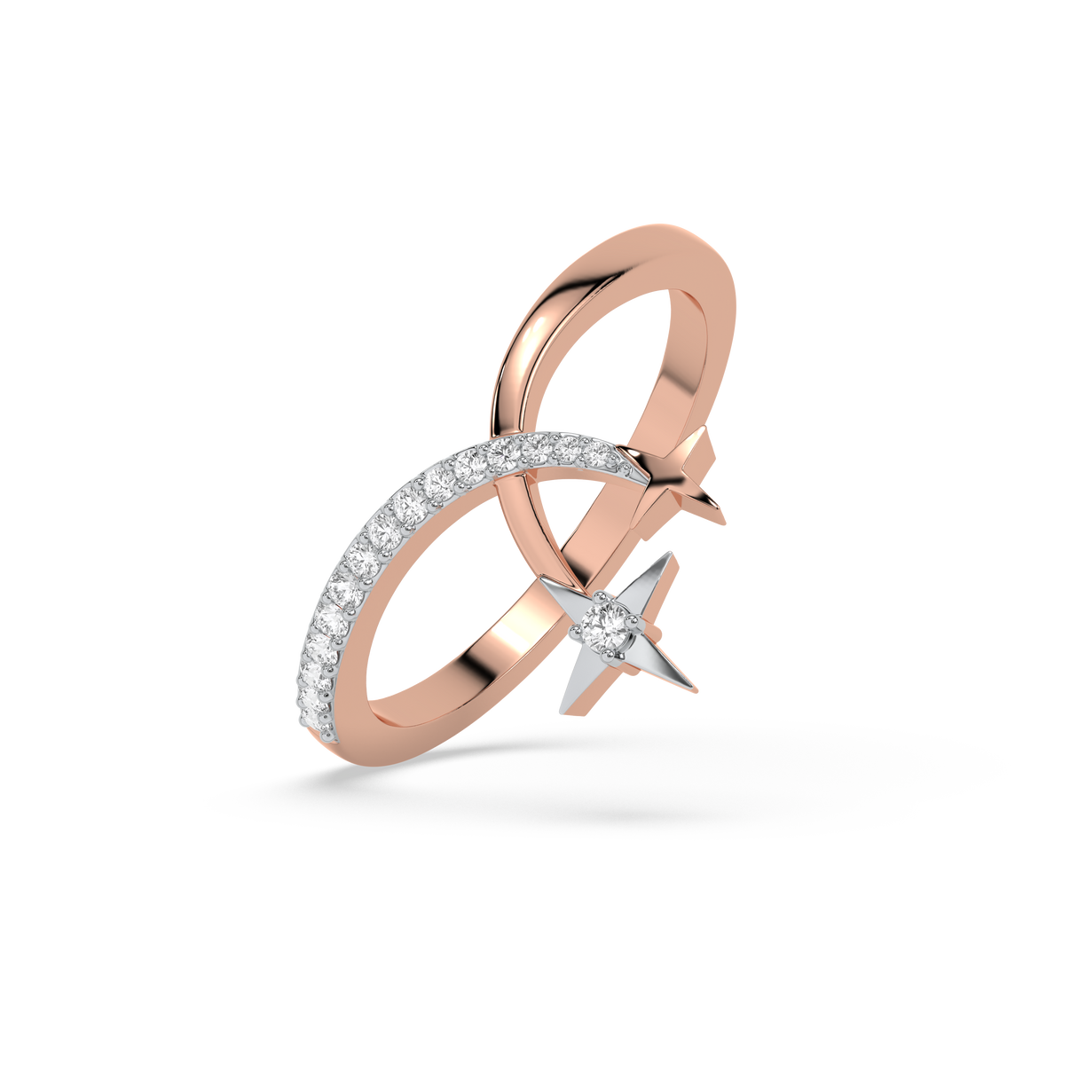 Twinkle Twist Fashion Ring-18kt Rose Gold Vermeil Lab Grown Diamond