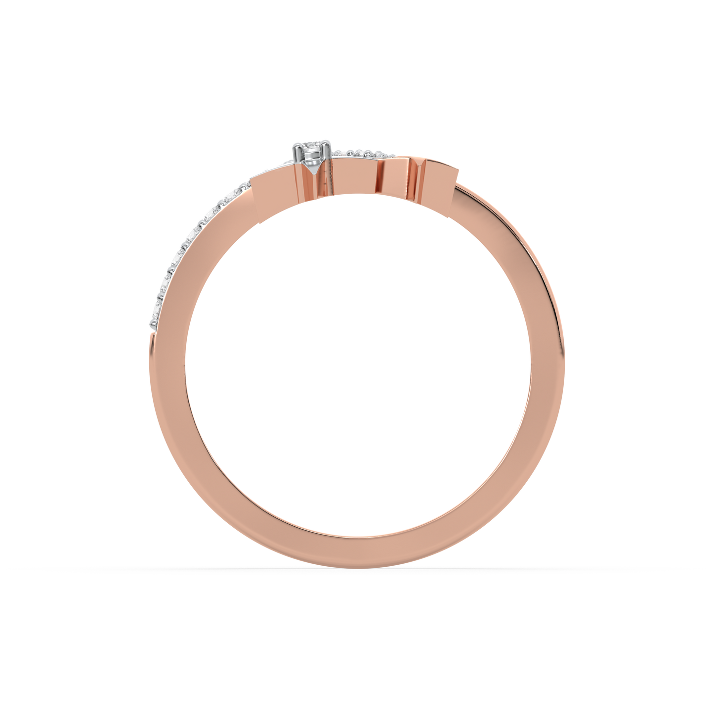 Twinkle Twist Fashion Ring-18kt Rose Gold Vermeil Lab Grown Diamond