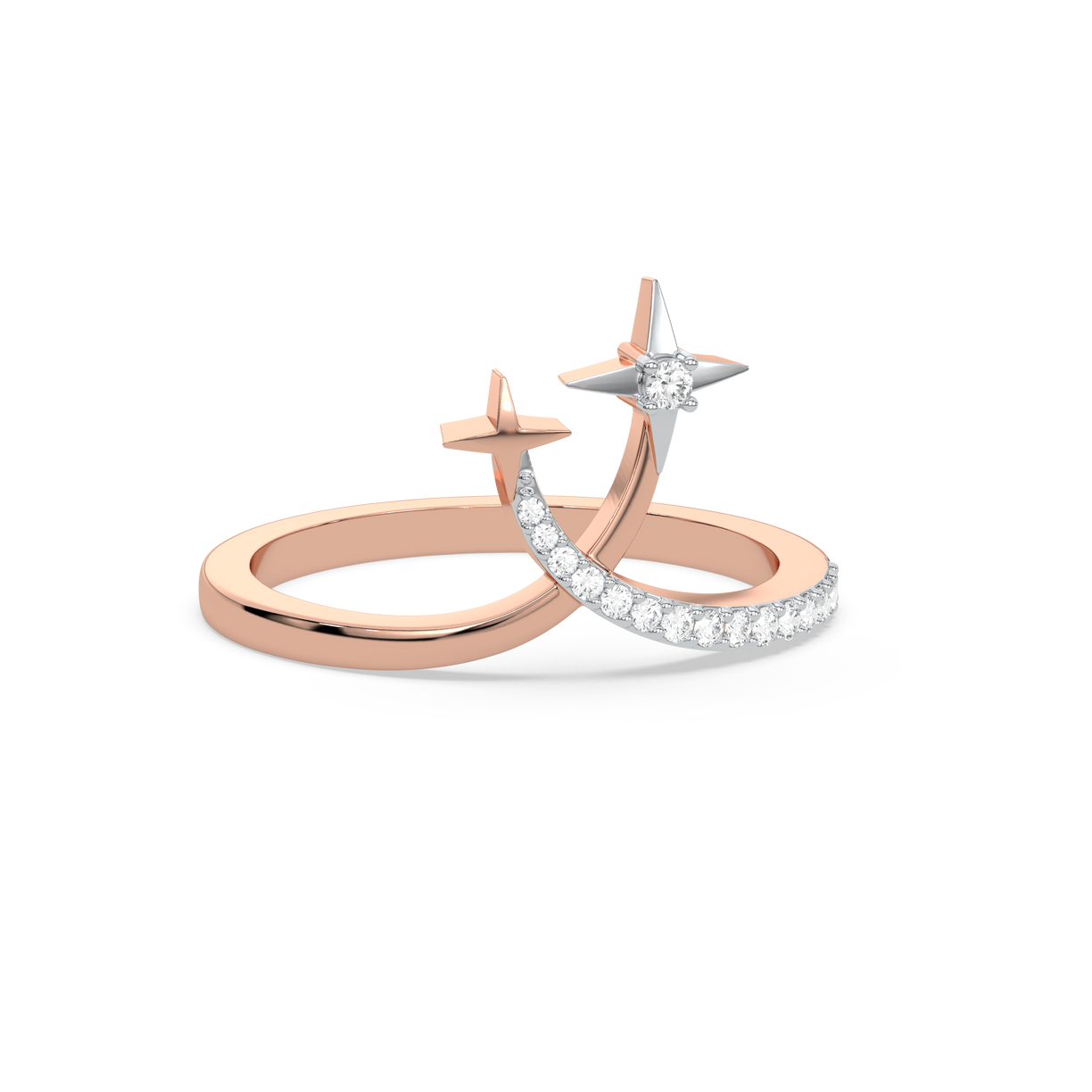 Twinkle Twist Fashion Ring-18kt Rose Gold Vermeil Lab Grown Diamond