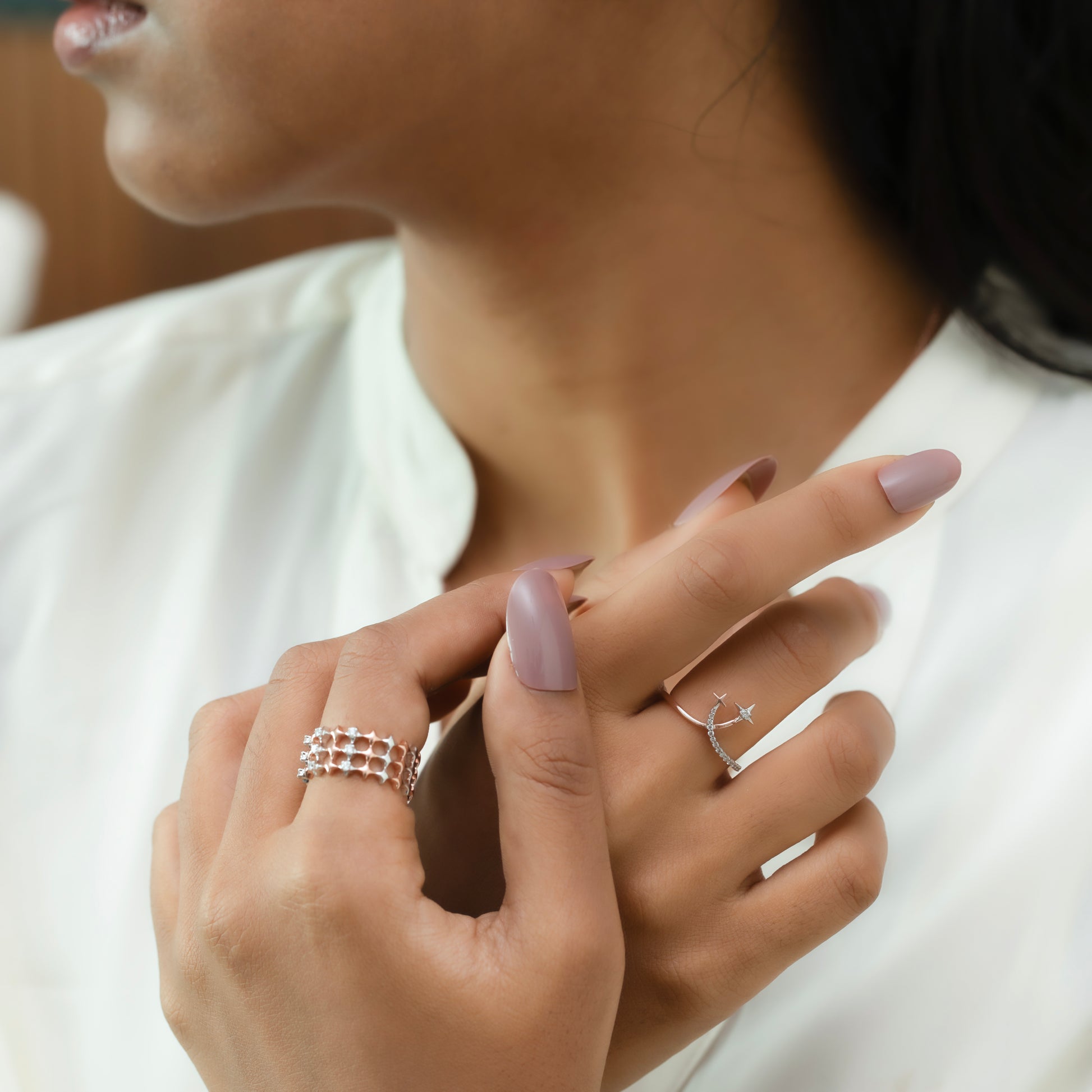 Twinkle Twist Fashion Ring-18kt Rose Gold Vermeil Lab Grown Diamond