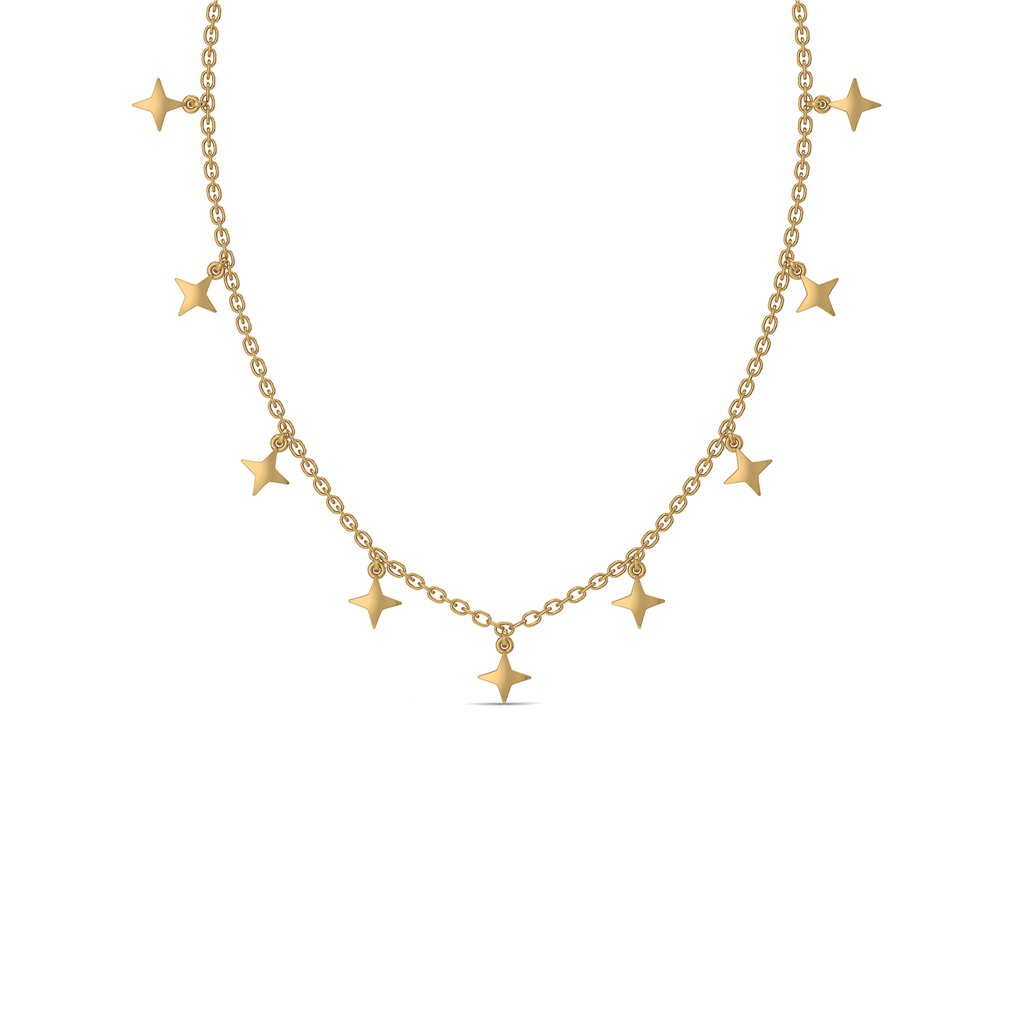 Twinkling Star Charm Necklace - 18kt Gold Vermeil Lab Grown Diamons Necklace