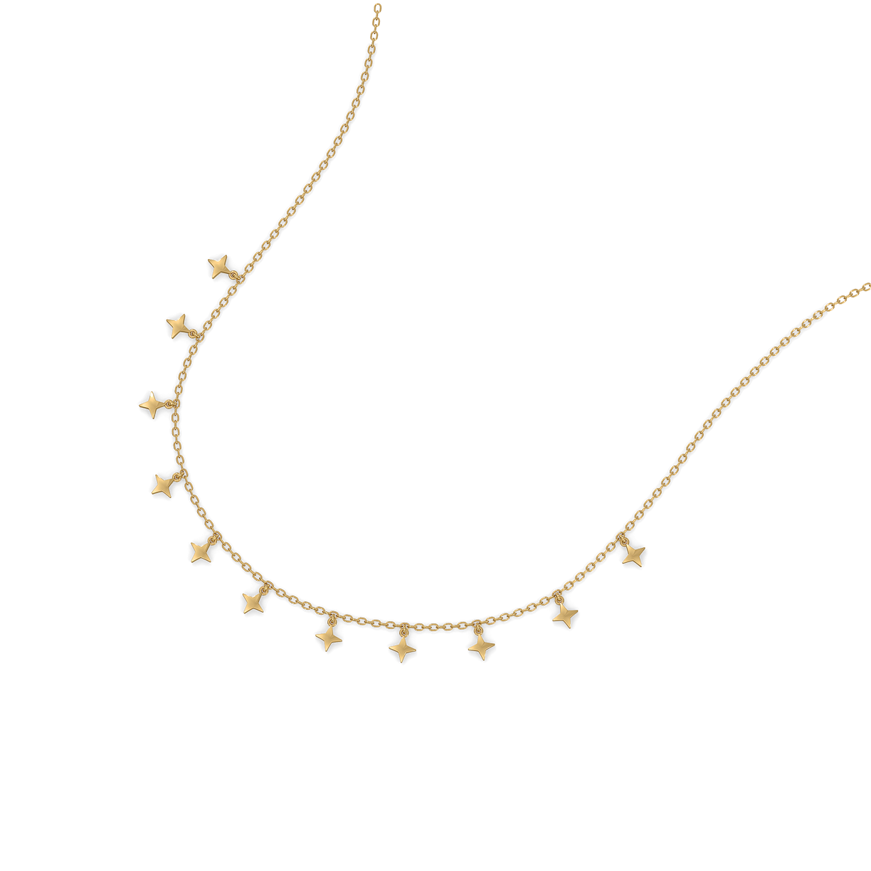 Twinkling Star Charm Necklace - 18kt Gold Vermeil Lab Grown Diamons Necklace