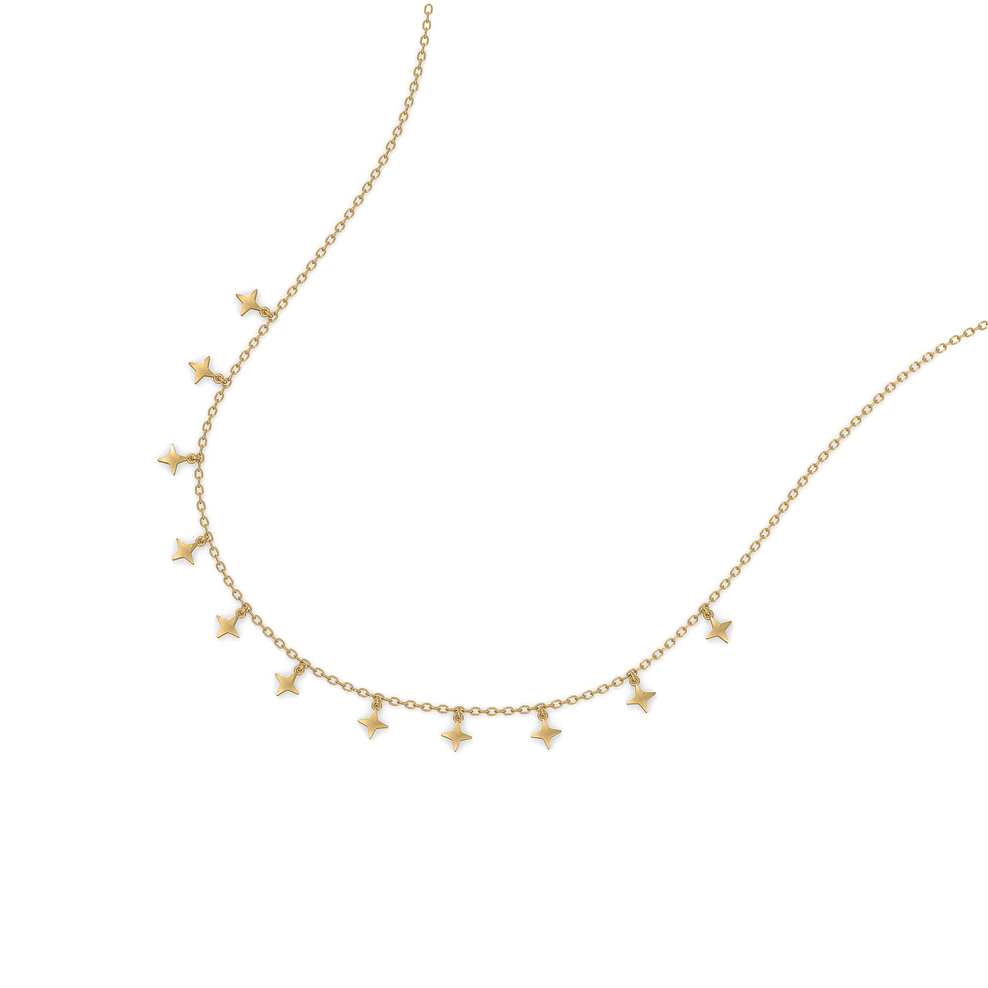 Twinkling Star Charm Necklace - 18kt Gold Vermeil Lab Grown Diamons Necklace