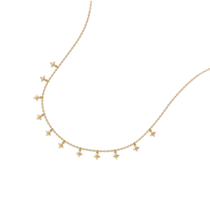 Twinkling Star Charm Necklace - 18kt Gold Vermeil Lab Grown Diamons Necklace