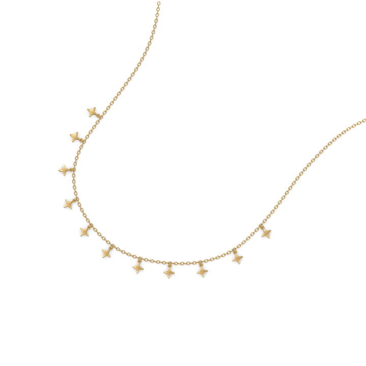 Twinkling Star Charm Necklace - 18kt Gold Vermeil Lab Grown Diamons Necklace
