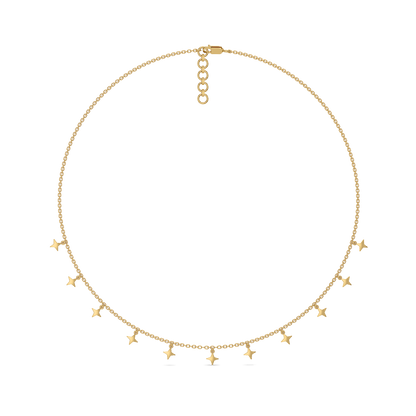 Twinkling Star Charm Necklace - 18kt Gold Vermeil Lab Grown Diamons Necklace