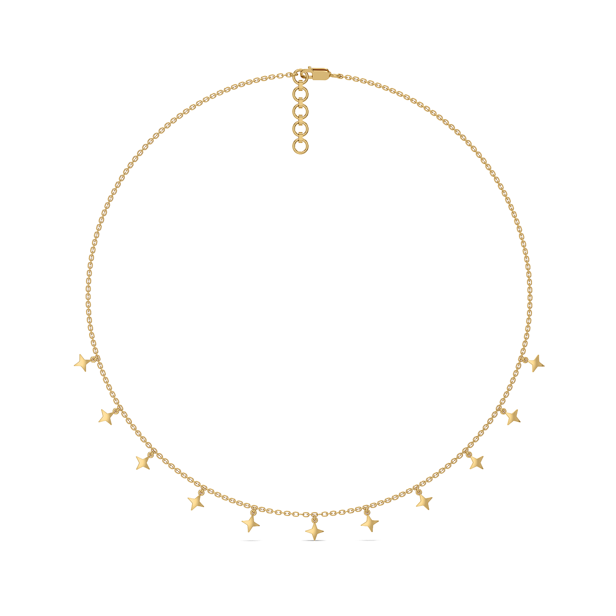 Twinkling Star Charm Necklace - 18kt Gold Vermeil Lab Grown Diamons Necklace