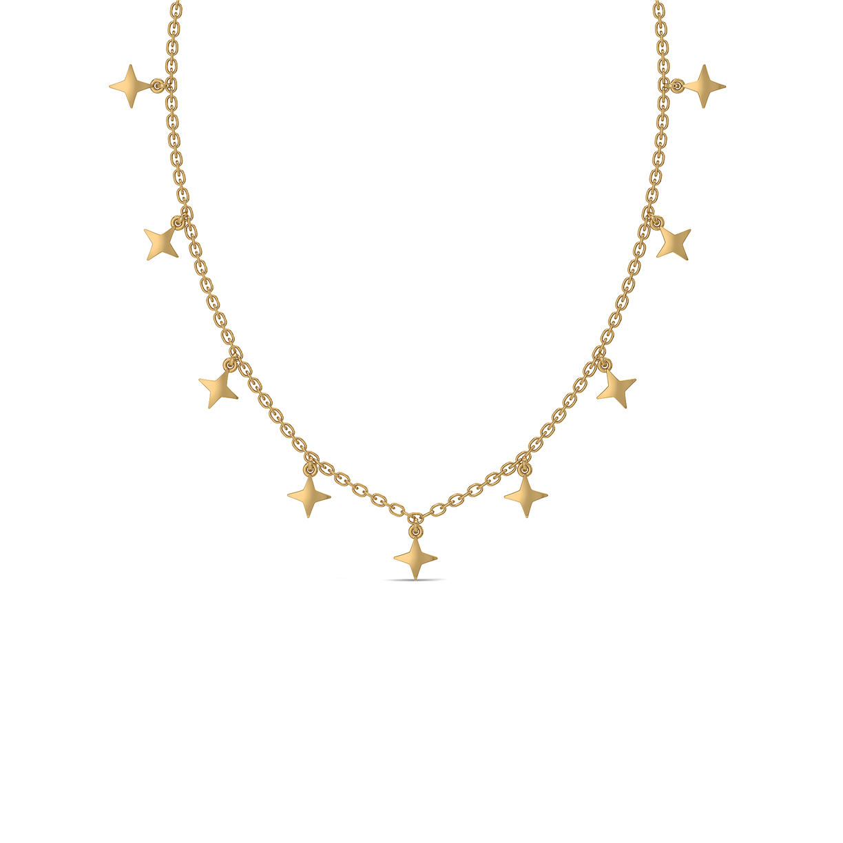 Twinkling Star Charm Necklace - 18kt Gold Vermeil Lab Grown Diamons Necklace
