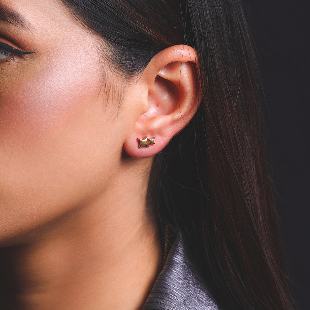 Twinkling Star Studs  - 18kt Gold Vermeil Earrings
