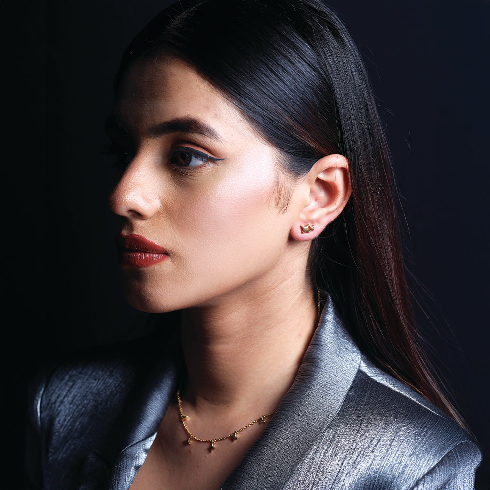 Twinkling Star Studs  - 18kt Gold Vermeil Earrings