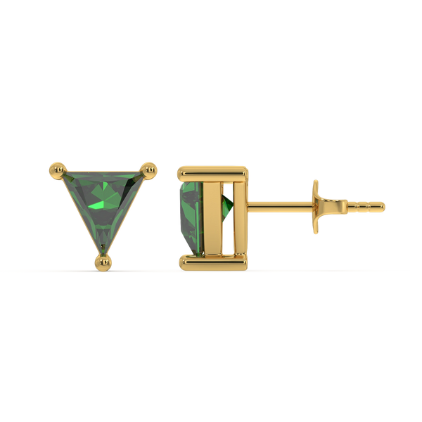 Lukson Verdant Tranquility 18k Gold Lab Grown Diamond Stud Earrings 