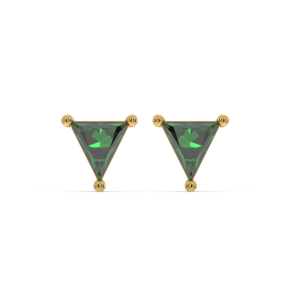 Verdant Tranquility Emerald Stud Earrings - Lukson 