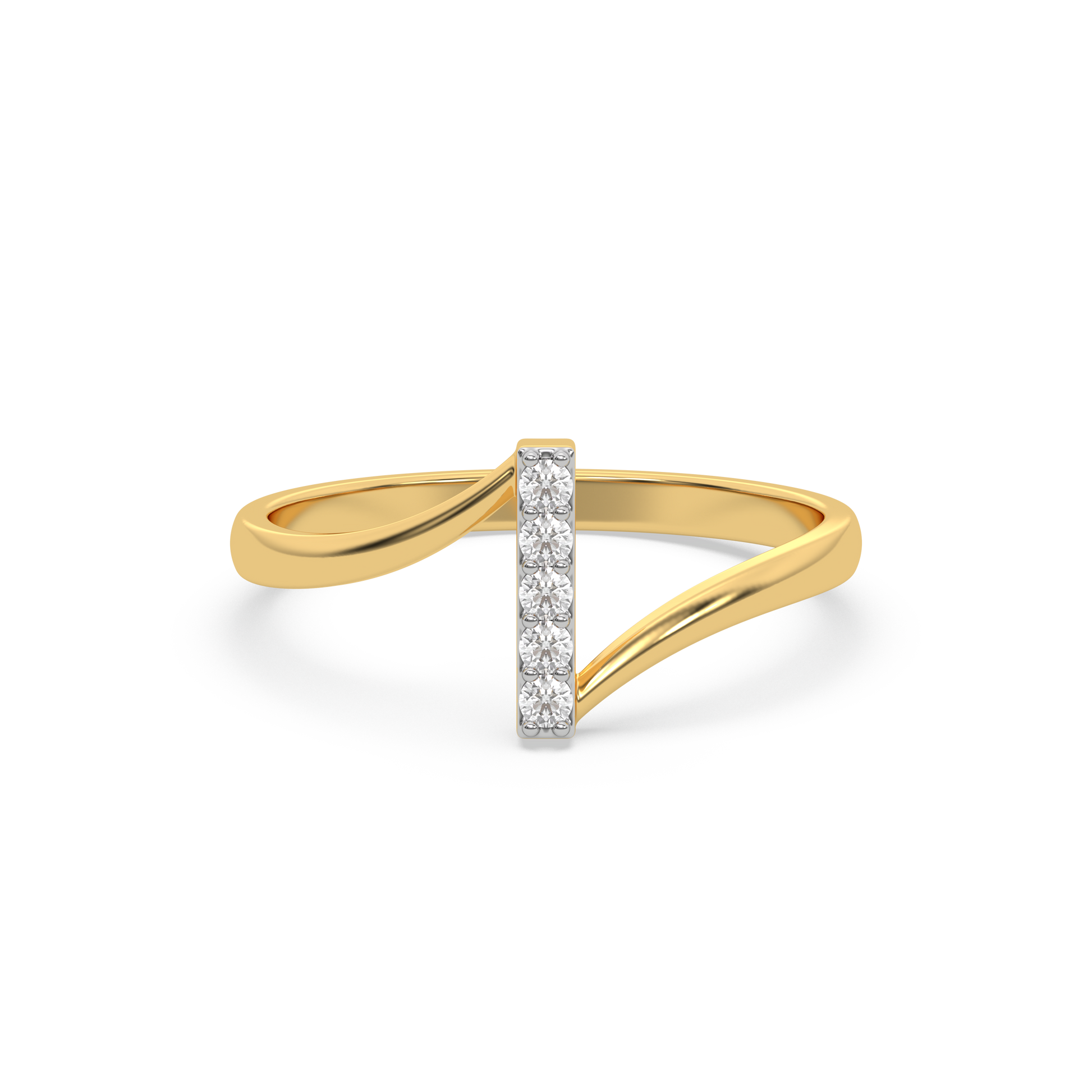 Vivid V Fashion Ring - 18kt Gold Vermeil Lab Grown Diamond
