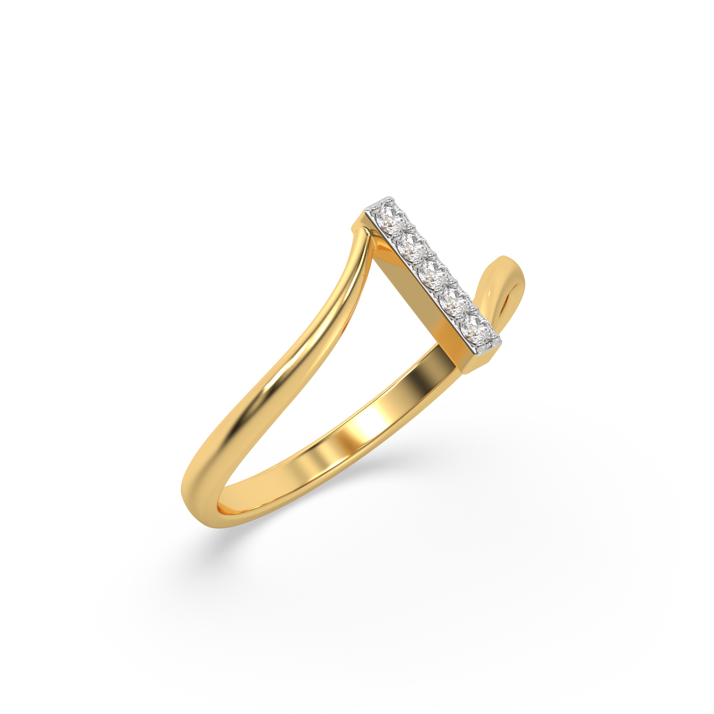 Vivid V Fashion Ring - 18kt Gold Vermeil Lab Grown Diamond