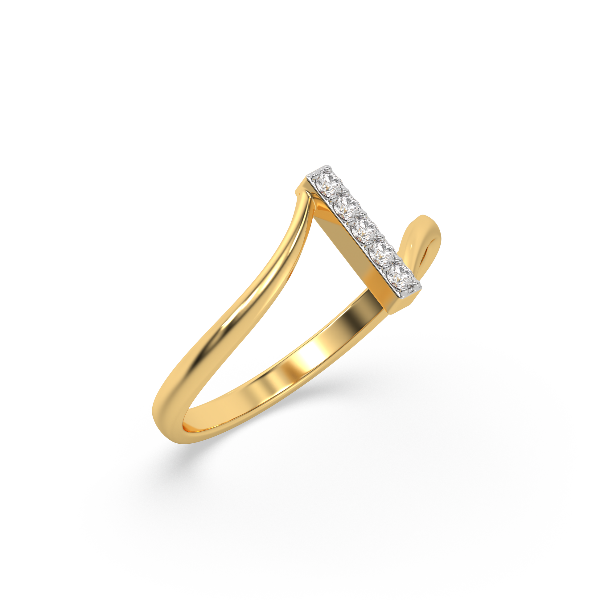 Vivid V Fashion Ring - 18kt Gold Vermeil Lab Grown Diamond