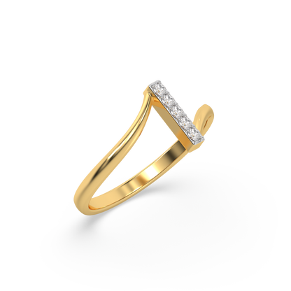 Vivid V Fashion Ring - 18kt Gold Vermeil Lab Grown Diamond