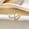 Lukson Vivid V Fashion Ring 18kt Gold Vermeil Lab Grown Diamond