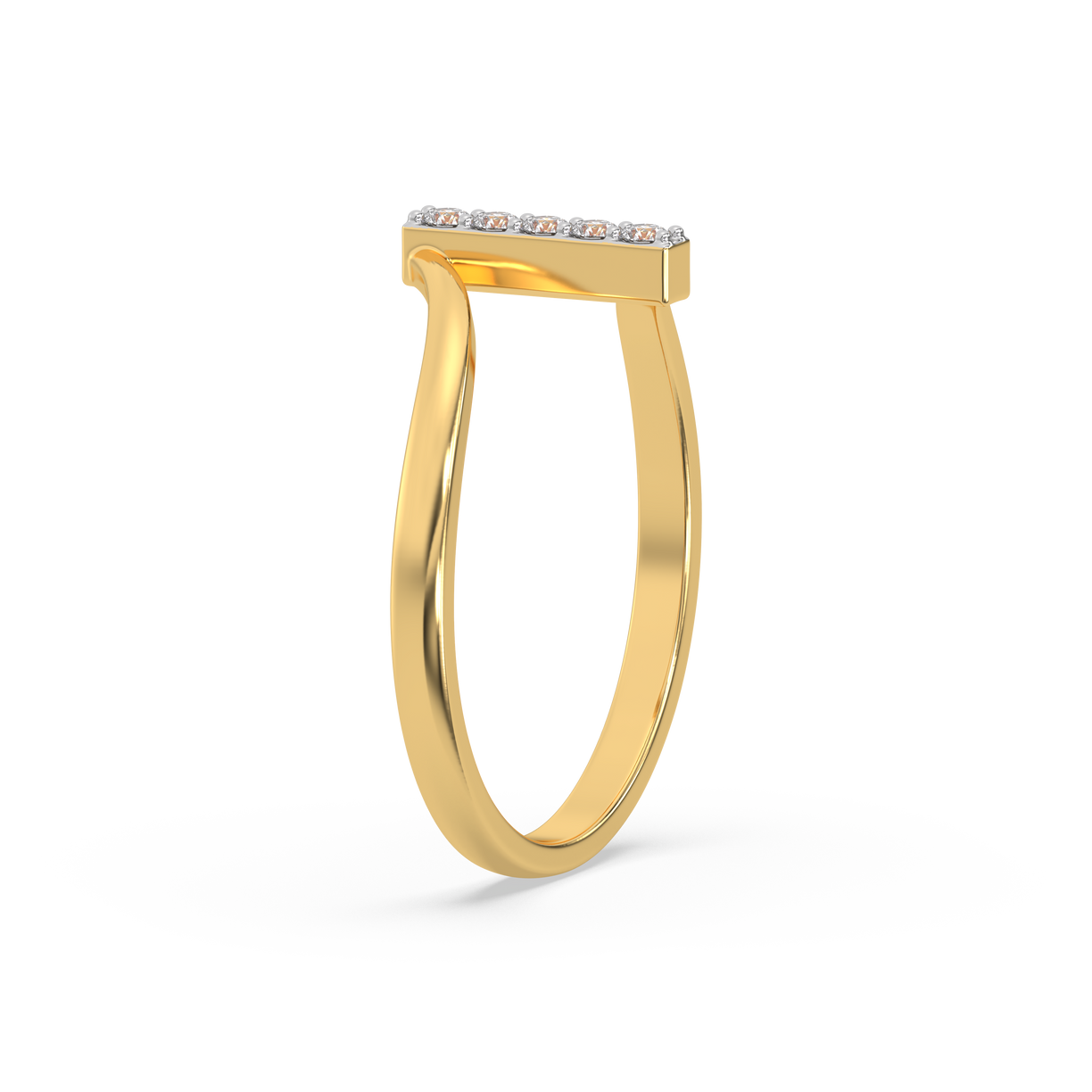 Vivid V Fashion Ring - 18kt Gold Vermeil Lab Grown Diamond