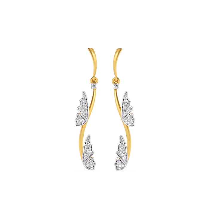Whimsical Wing - Lab Diamond Drop Earrings