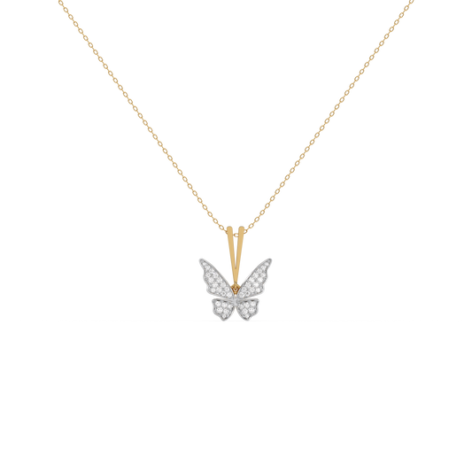 Winged Whimsy Pendant - 18kt Gold Vermeil Lab Grown Diamond Necklace