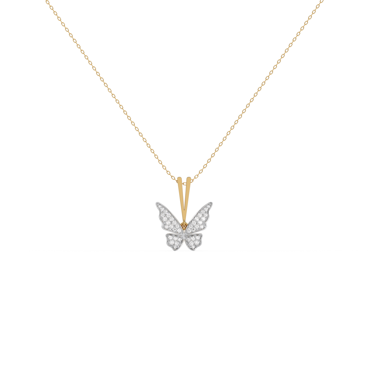 Winged Whimsy Pendant - 18kt Gold Vermeil Lab Grown Diamond Necklace