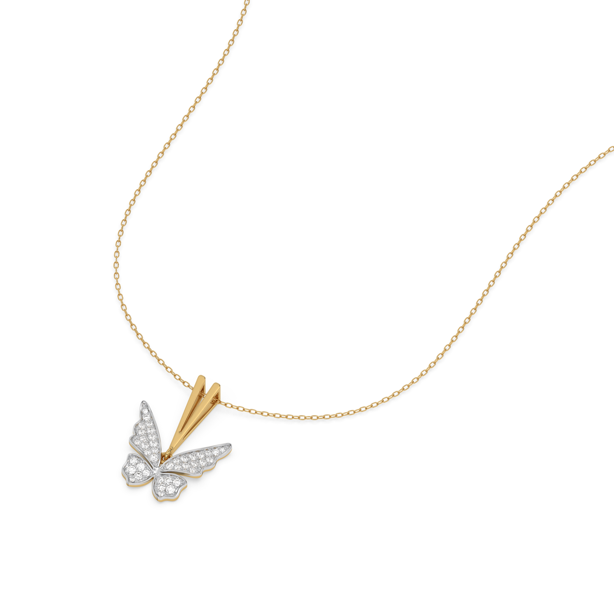 Winged Whimsy Pendant - 18kt Gold Vermeil Lab Grown Diamond Necklace