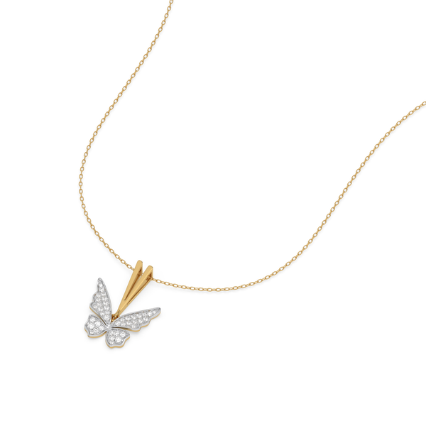 Winged Whimsy - Lab Grown Diamond Pendant Necklace - Lukson 