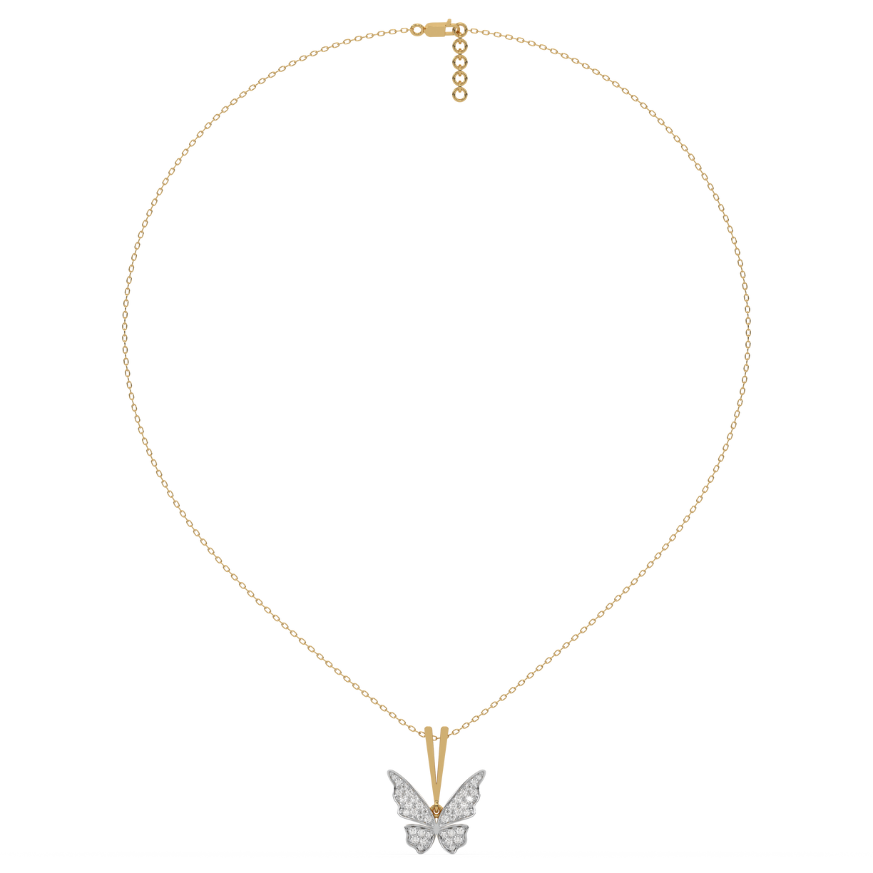 Winged Whimsy Pendant - 18kt Gold Vermeil Lab Grown Diamond Necklace